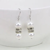 Round Pearl Earrings S925 Sterling Silver Dangle