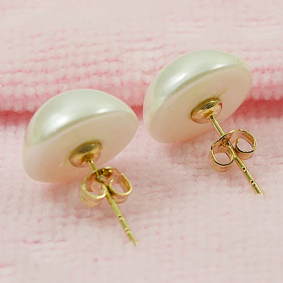 AA Shell Pearl Earrings 16mm S925 Sterling Silver Stud