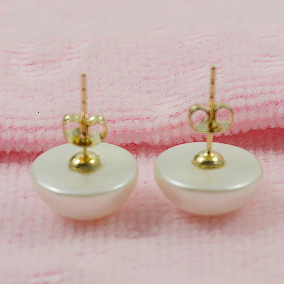 AA Shell Pearl Earrings 16mm S925 Sterling Silver Stud