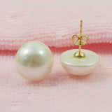AA Shell Pearl Earrings 16mm S925 Sterling Silver Stud