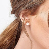 18K Plated Pearl Stud Earrings for Women