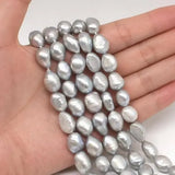 8-9mm Gray Rice Baroque Freshwater Pearl Beads for DIY Jewelry Making