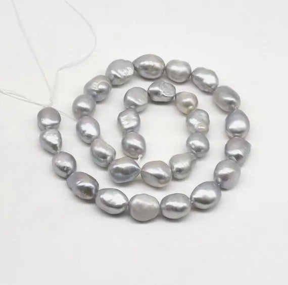 8-9mm Gray Rice Baroque Freshwater Pearl Beads for DIY Jewelry Making