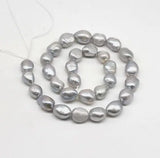8-9mm Gray Rice Baroque Freshwater Pearl Beads for DIY Jewelry Making