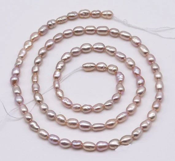 AA 3-4mm Rice Freshwater Pearl Beads for DIY Jewelry Making