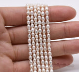 AA 3-4mm Rice Freshwater Pearl Beads for DIY Jewelry Making
