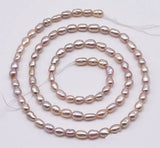 AA 3-4mm Rice Freshwater Pearl Beads for DIY Jewelry Making