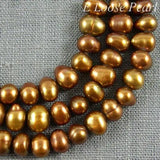 Potato Brown Freshwater Pearl Loose Beads 7mm Full Strand