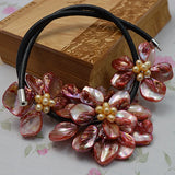 AA Top Flower Pearl Necklace Red Shell Baroque Real Pearl Flower Necklace