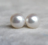 AA Pearl Earrings Wedding Jewelry Freshwater Pearl Silver Stud Earring