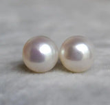 AA Pearl Earrings Wedding Jewelry Freshwater Pearl Silver Stud Earring