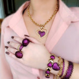 Big Heart Shaped Pendant Necklace Chain Punk Choker Necklaces