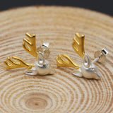 Deer Earrings 925 Silver & 18k Plated Christmas Jewelry Gift