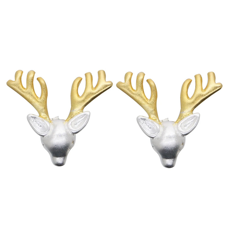 Deer Earrings 925 Silver & 18k Plated Christmas Jewelry Gift