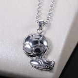 Minimalist Football Shaped Pendant Necklace 925 Sterling Silver