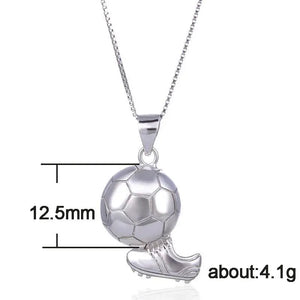 Minimalist Football Shaped Pendant Necklace 925 Sterling Silver