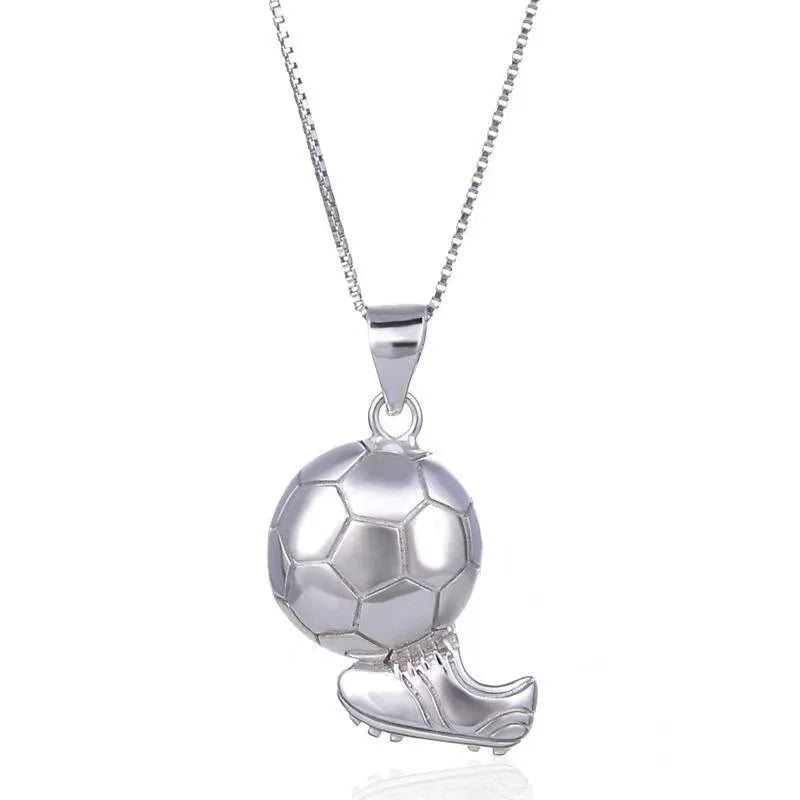 Minimalist Football Shaped Pendant Necklace 925 Sterling Silver