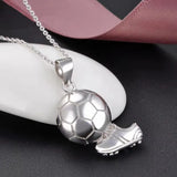 Minimalist Football Shaped Pendant Necklace 925 Sterling Silver