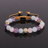 Natural Stone Amethyst Aquamarine Adjustable Bracelet Women