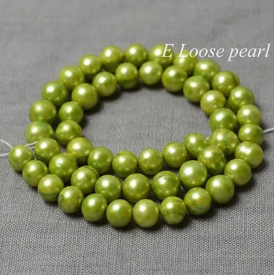 Green Freshwater Pearl Beads 7-8MM Full Strand DIY Making