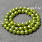 Green Freshwater Pearl Beads 7-8MM Full Strand DIY Making