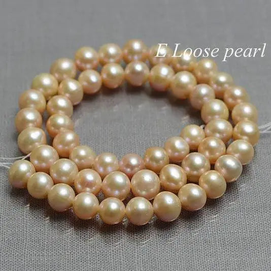 Pink Round Potato Freshwater Pearl Beads 7-8MM Full Strand