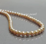 Pink Round Potato Freshwater Pearl Beads 7-8MM Full Strand