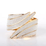 Metal Cuff Bracelet Feather Charm Bangle
