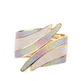 Metal Cuff Bracelet Feather Charm Bangle