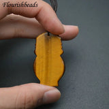 Tiger Eye Vase Shape Pendant Necklace Adjustable Cord Jewelry