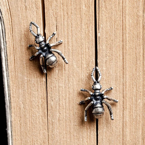 925 Sterling Silver Spider Stud Earrings Gothic Punk Jewelry