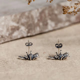 925 Sterling Silver Spider Stud Earrings Gothic Punk Jewelry