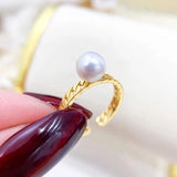 Adjustable Ring Base Mountings Findings Settings for 7-10mm Pearls