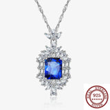 S925 Silver Citrine Pendant Necklace Wedding Jewelry