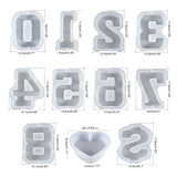 Number 0-8 & Heart Silicone Resin Mold DIY K3ND