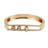 Sliding Metal Bangle Bracelet Rhinestone Charm Women Party Jewelry