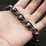 Stainless Steel Skull Snake Bracelet Punk Biker Vintage Animal Charm Jewelry