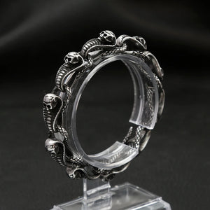 Stainless Steel Skull Snake Bracelet Punk Biker Vintage Charm Jewelry