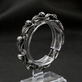Stainless Steel Skull Snake Bracelet Punk Biker Vintage Charm Jewelry