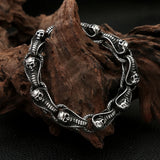 Stainless Steel Skull Snake Bracelet Punk Biker Vintage Charm Jewelry
