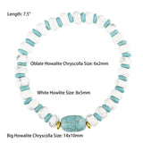 Stretchy Beaded Bracelet with Howalite Chryscolla&White Howlite