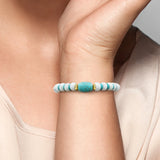 Stretchy Beaded Bracelet with Howalite Chryscolla&White Howlite