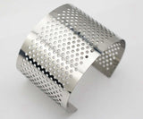 Wide Cuff Bangle Bracelet 316L Stainless Steel Top