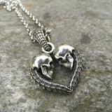 Double Skull Love Pendant for Couples Necklace Jewelry