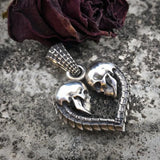 Double Skull Love Pendant for Couples Necklace Jewelry