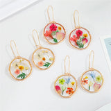 Natural Flower Dangle Earrings Pressed Resin Jewelry