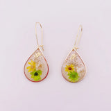 Natural Rose Dangle Earrings Resin Jewelry