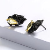 Yellow Zircon Irregular Earrings Italian Jewelry Set