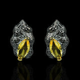 Yellow Zircon Irregular Earrings Italian Jewelry Set