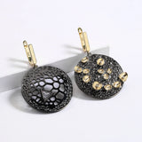 Hollow Asymmetric Earrings Two Tone Party Jewelry Stud Earrings